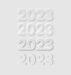 New Year 2023 Typography Design Neumorphic Icon