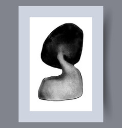 Abstract Figure Monochrome Spot Wall Art Print