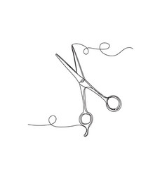 Continuous One Line Hair Scissors Shape