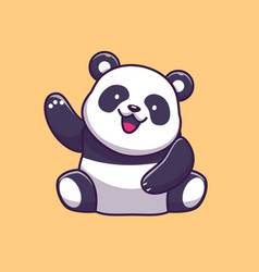 Cute Panda Waving Hand Cartoon