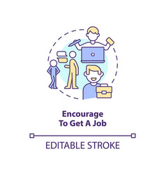 Encourage To Get Job Concept Icon