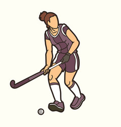 Field Hockey Sport Player Action Graphic