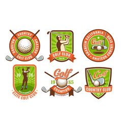 Golf Club Vintage Badges And Logos Set