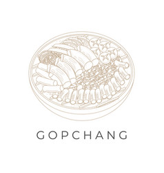 Line Art Gopchang Korean Food