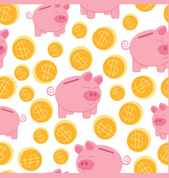 Pattern Piggy Bank With Gold Coins