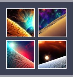 Set Four Square Backgrounds Space Background