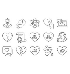 Set Love Icons Such As Be Good Break Up