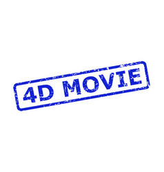 4d Movie Stamp With Corroded Texture And Rounded