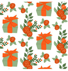 Bold Contrast Seamless Pattern With Gift Boxes