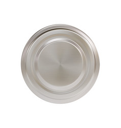 Realistic Silver Jar Lid Mockup Top View Isolated