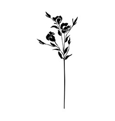 Lisianthus Black And White Silhouette Floral