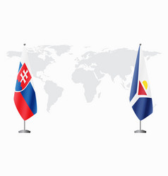 Slovakia And Saint Martin Flags For Official