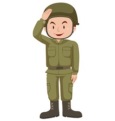 Soldier in green uniform walking Royalty Free Vector Image