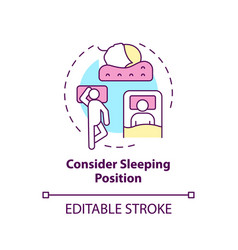 Consider Sleeping Position Concept Icon