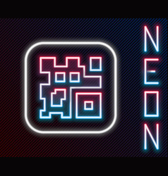 Glowing Neon Line Qr Code Sample For Smartphone