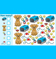 Math Game How Many Cartoon Dog Puppies Accessories