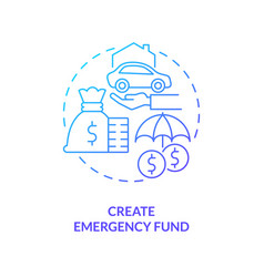 Create Emergency Fund Blue Gradient Concept Icon