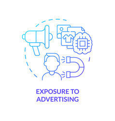 Exposure To Advertising Blue Gradient Concept Icon