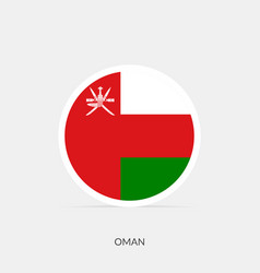 Oman Round Flag Icon With Shadow