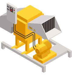 Sawmill Machinery Isometric Composition