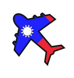 Airplane Icon With Taiwanese Flag Pattern