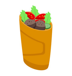 Falafel Kebab Icon Isometric Style