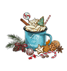 Holiday Composition With Hot Drink Decoration