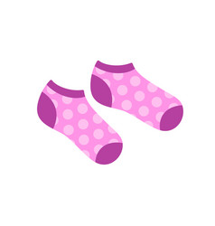 Pair Of Pink Knitted Warm Dotted Socks Woolen