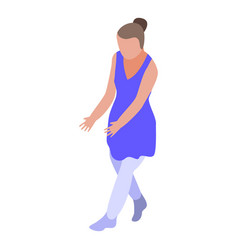 Ballet Girl Lesson Icon Isometric Style