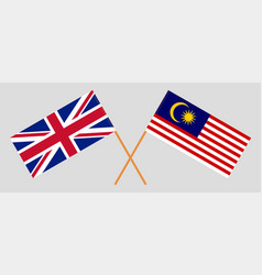 Crossed Flags Of The Uk And Malaysia Official