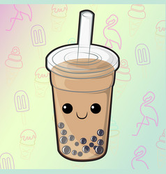 Cute Cartoon Boba Milk Tea