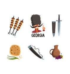 Georgia National Symbols With Dagger Shashlik