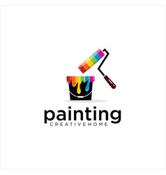 House painting logo icon Royalty Free Vector Image