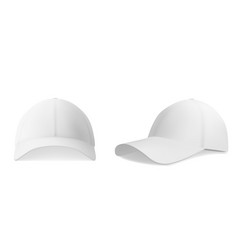 Realistic White Baseball Cap Isolated On White