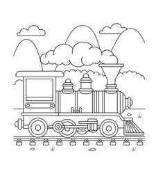 Steam Locomotive On Mountain Background Cute