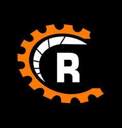 Automotive Logo On Letter R Concept Car Repair