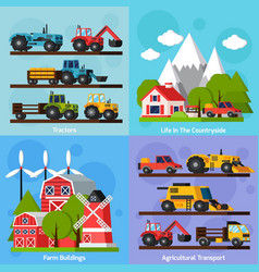 Farm Orthogonal Flat 2x2 Icons Set