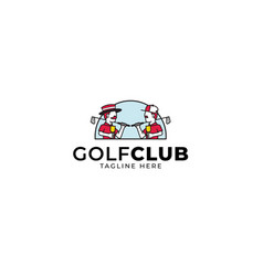 Golf Club With Two Golfers Modern Logo Design