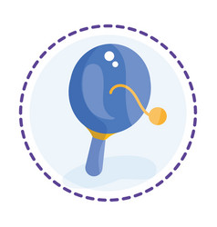 Isolated Colored Ping Pong Racket Toy Icon Flat