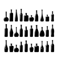 Wine And Beer Bottles Silhouettes