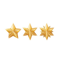 3d Golden Stars On White Background