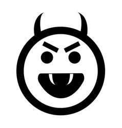 Cartoon Angry And Evil Smile Face Emoticon Icon