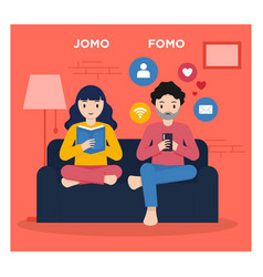 Flat Design Fomo Vs Jomo