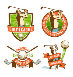 Golf Play Retro Logo And Badges Set