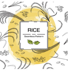 Rice Grain Card Hand Drawn Cereal Paddy Field