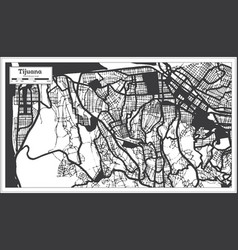 Tijuana Mexico City Map In Black And White Color