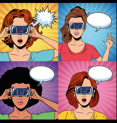 Women With Virtual Reality Glasses