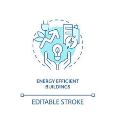 Energy Efficient Buildings Turquoise Concept Icon