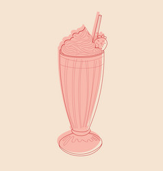 Pink Drink With Straw Drawing