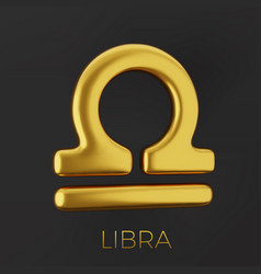 3d Golden Zodiac Sign Libra On A Dark Background